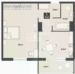 Продается 1-комн. квартира, 36,9 м²
