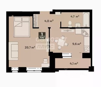 Продается 1-комн. квартира, 41,7 м²