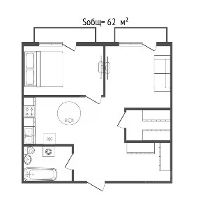 Продается 2-комн. квартира, 62 м²
