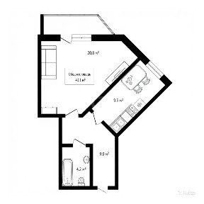 Продается 2-комн. квартира, 43,1 м²