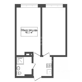 Продается 2-комн. квартира, 42,1 м²