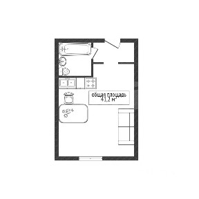 Продается студия, 41,2 м²
