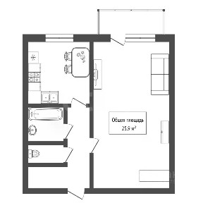 Продается 1-комн. квартира, 29,5 м²