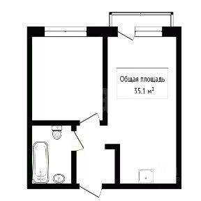Продается 2-комн. квартира, 35,1 м²