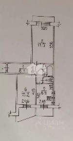 Продается 59/100 квартиры, 51,1/6,9 м²