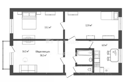 Продается 3-комн. квартира, 58,2 м²