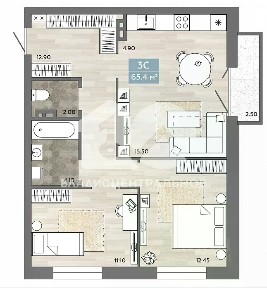 Продается 3-комн. квартира, 65 м²