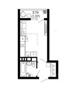 Продается студия, 25 м²