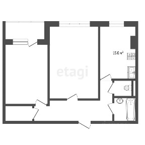 Продается 2-комн. квартира, 48,6 м²