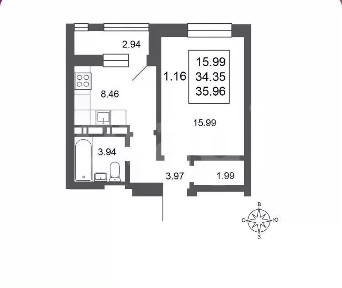 Продается 1-комн. квартира, 35,8 м²