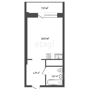 Продается студия, 30,6 м²