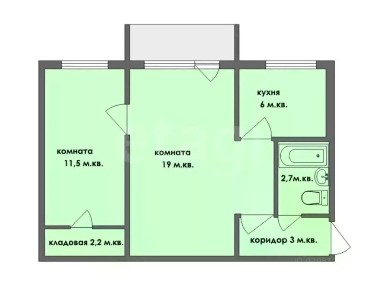 Продается 2-комн. квартира, 41,9 м²