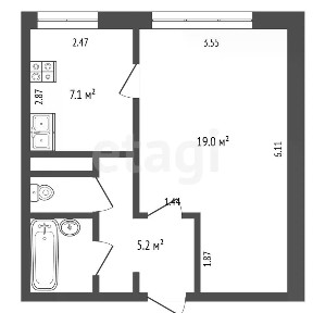 Продается 1-комн. квартира, 38 м²