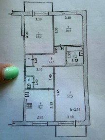 Продается 3-комн. квартира, 67 м²