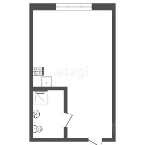 Продается студия, 16,4 м²