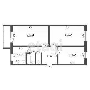 Продается 3-комн. квартира, 62 м²