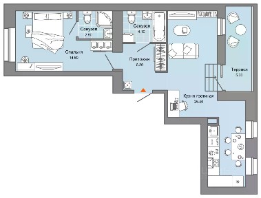 Продается 1-комн. квартира, 55 м²