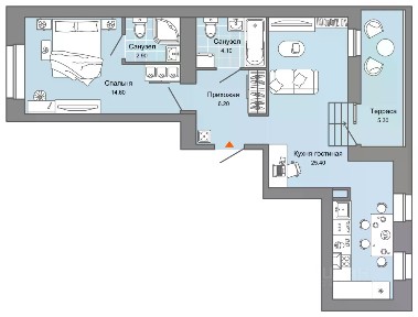 Продается 1-комн. квартира, 55 м²