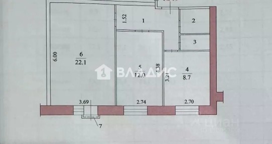 Продается 2-комн. квартира, 53,3 м²
