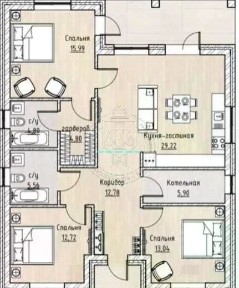 Продается 1-этажный коттедж, 121 м²
