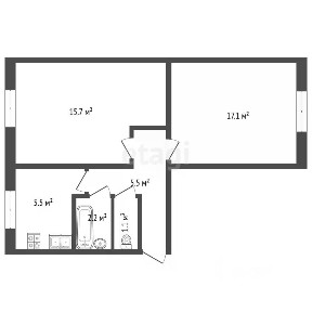 Сдается 2-комн. квартира, 47,4 м²