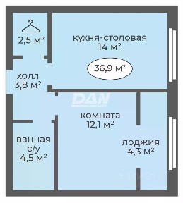 Продается 1-комн. квартира, 36,9 м²