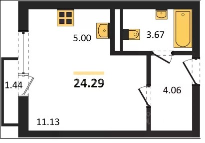 Продается студия, 24,29 м²