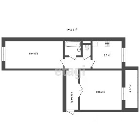 Продается 2-комн. квартира, 52,5 м²