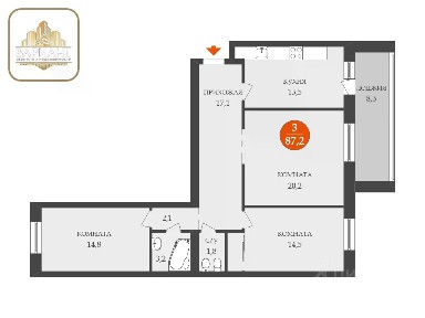 Продается 3-комн. квартира, 87,2 м²