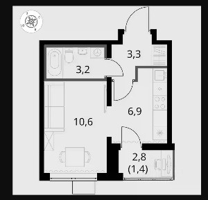 Продается студия, 25 м²