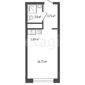 Продается студия, 26,3 м²
