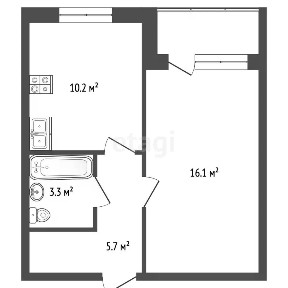 Сдается 1-комн. квартира, 39 м²
