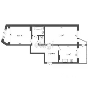 Продается 2-комн. квартира, 52,3 м²