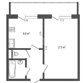 Продается 1-комн. квартира, 33,5 м²