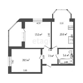 Продается 2-комн. квартира, 70 м²