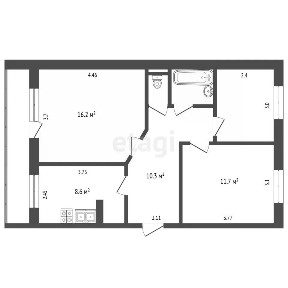 Продается 3-комн. квартира, 57,6 м²