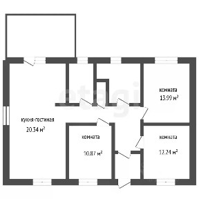 Продается 1-этажный дом, 118 м²