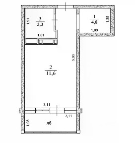 Продается студия, 19,8 м²