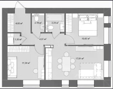 Продается 2-комн. квартира, 55,6 м²