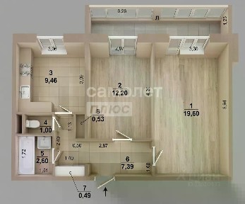 Продается 2-комн. квартира, 53,3 м²