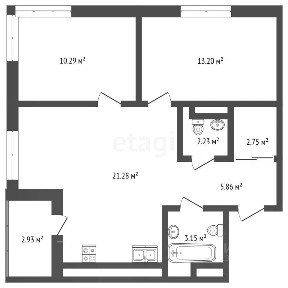 Продается 2-комн. квартира, 58,76 м²