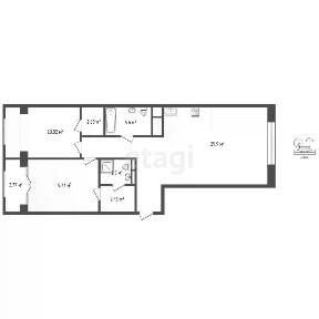 Продается 2-комн. квартира, 79,9 м²