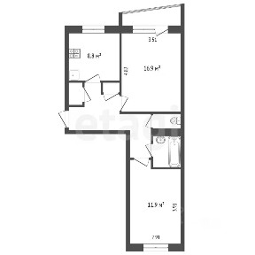 Продается 2-комн. квартира, 53,9 м²