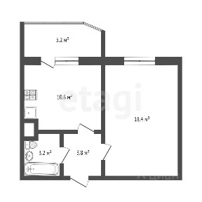 Продается 1-комн. квартира, 36,1 м²