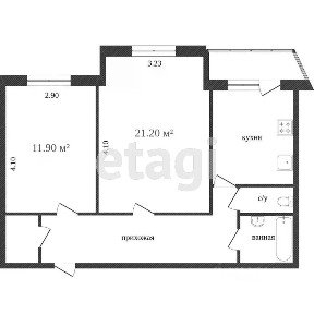 Продается 2-комн. квартира, 60,5 м²