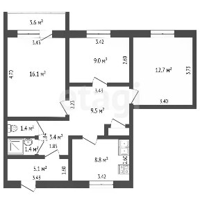 Продается 3-комн. квартира, 67,4 м²