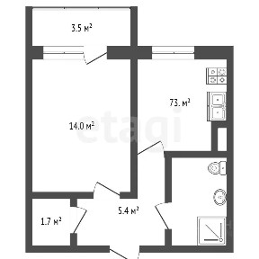 Продается 1-комн. квартира, 33,1 м²