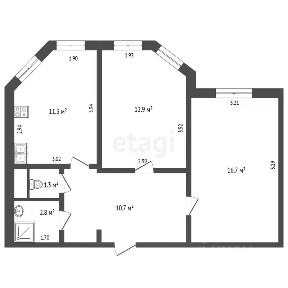 Продается 2-комн. квартира, 55,7 м²