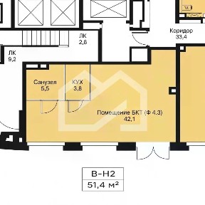 Продается помещение свободного назначения, 53,1 м²