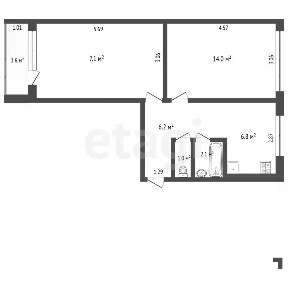 Продается 2-комн. квартира, 48 м²